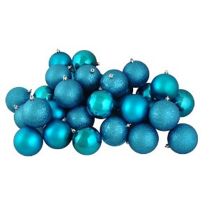 Teal Christmas Ball Ornaments