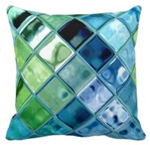 Teal throw pillows