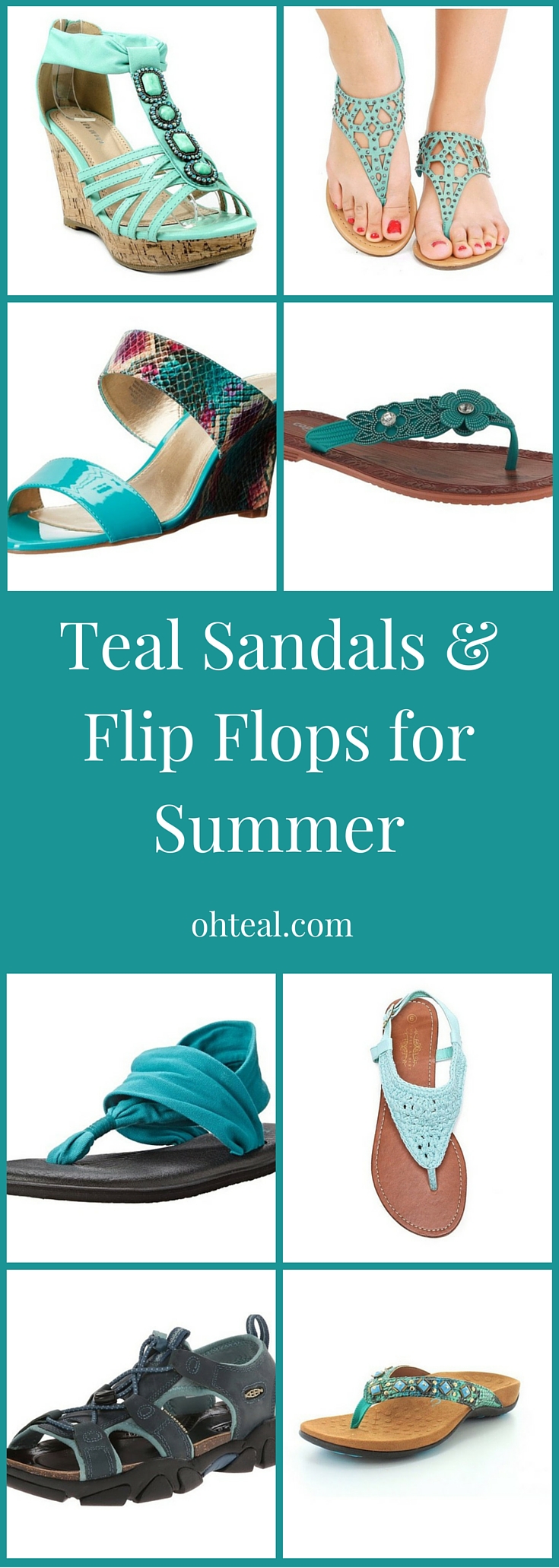 Teal Sandals & Flip Flops for Summer