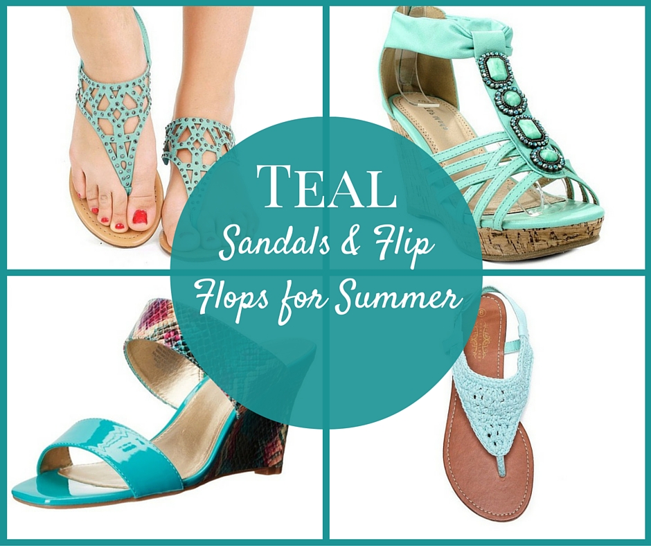 teal flip flops