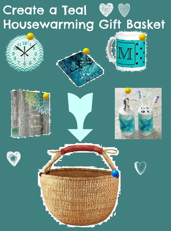 Create a Teal Housewarming Gift Basket