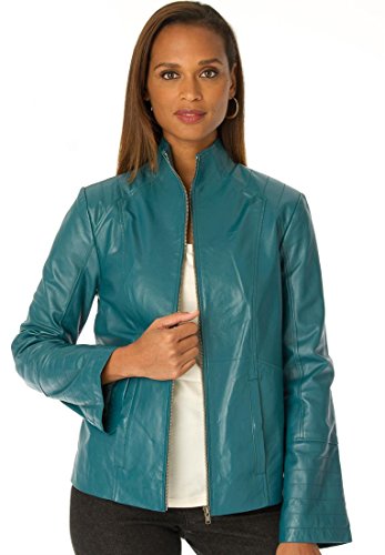 Leather Jacket in Teal